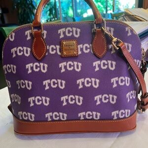 Dooney & Bourke Purple TCU Satchel